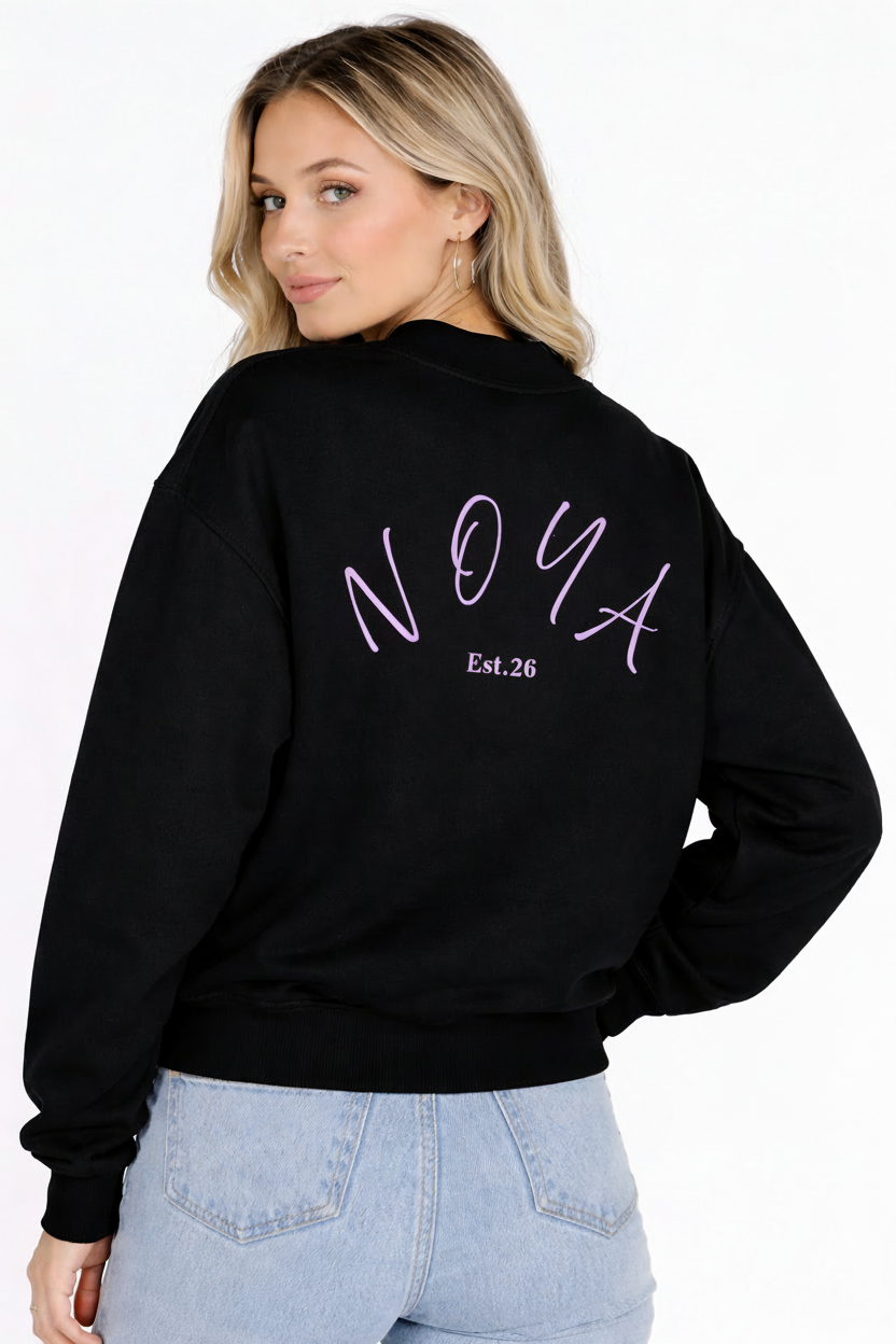 Noir Oversized Crew Sweatshirt